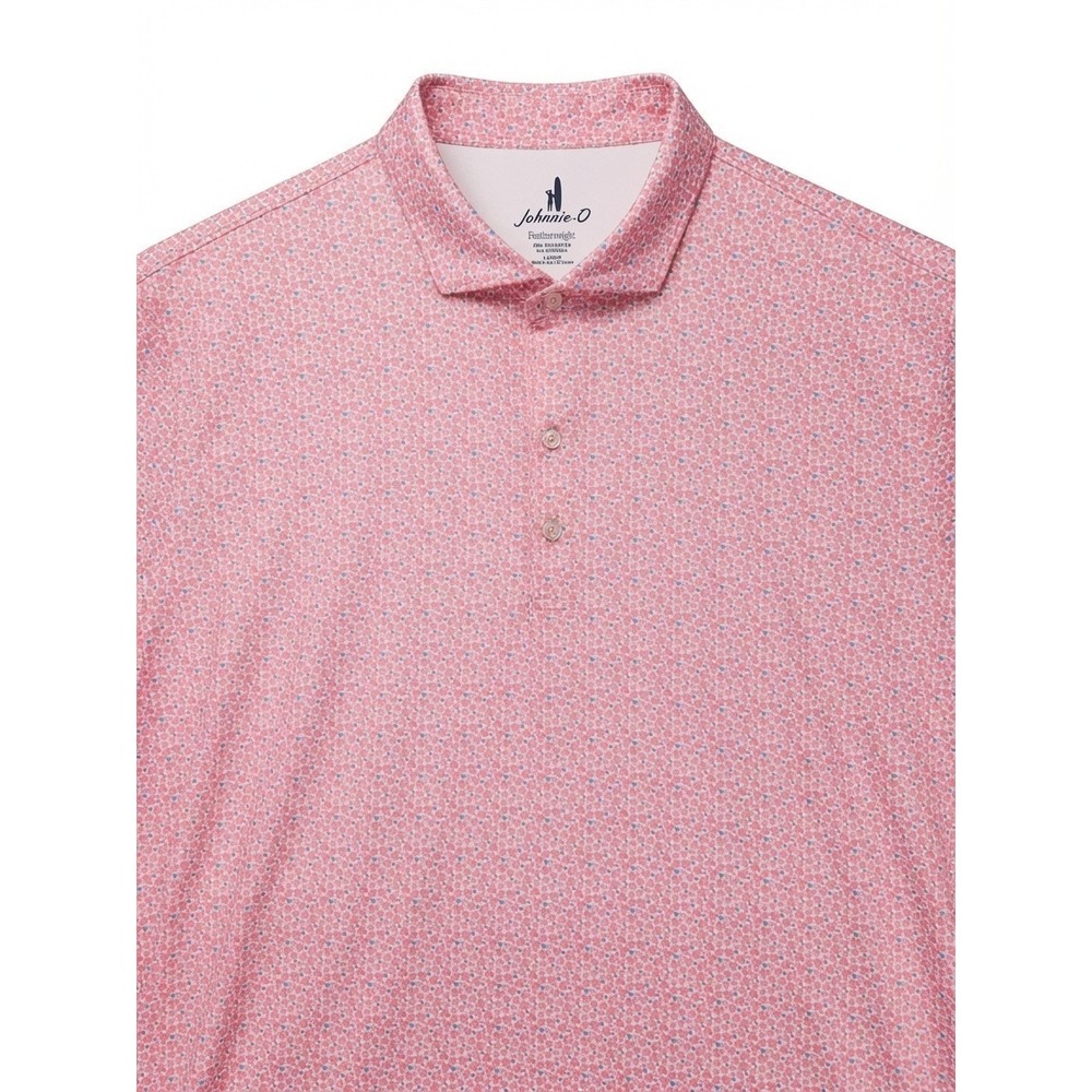 Johnnie-O Featherweight Four Leaf Stretch Polo Shirt Mens L Performance Golf NWT